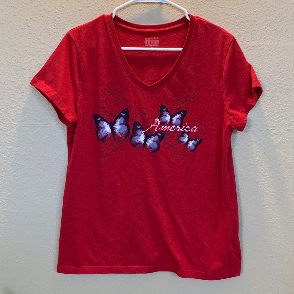 America Butterfly Shirt L
